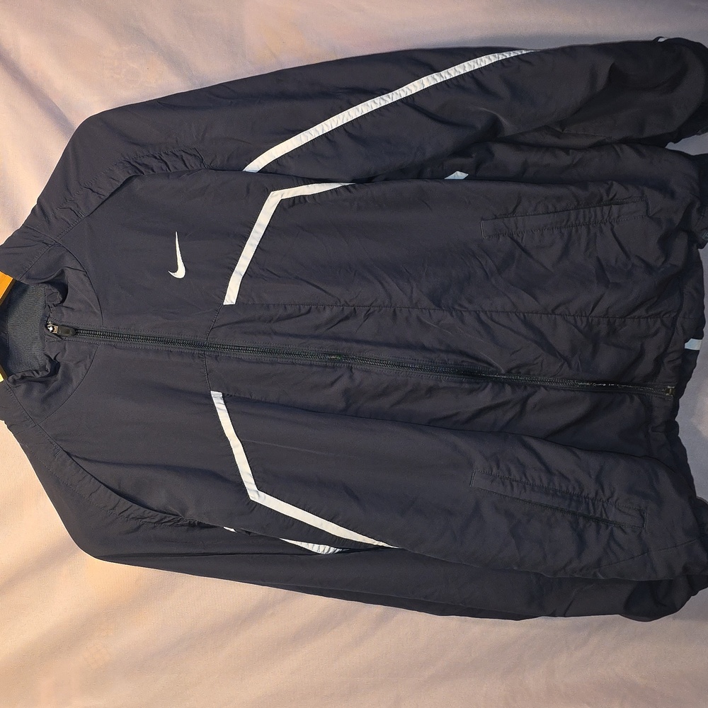 Nike FIT DRY Dark Black Zip Up Windbreaker Jacket (Matt #60)